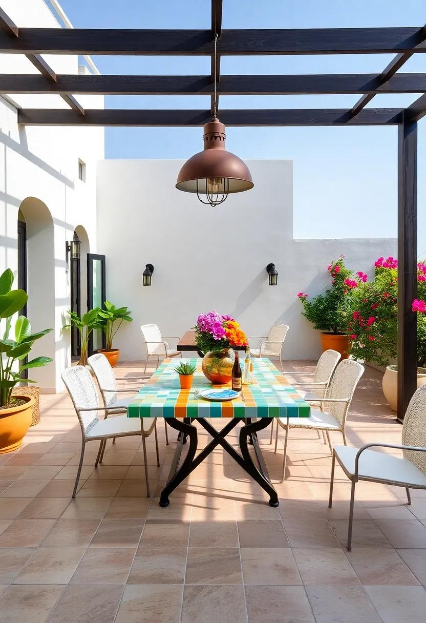 Mediterranean Retreat: ‍Add vibrant tiled⁢ tabletops and‌ colorful flowers to transport your guests to a seaside villa while dining al fresco