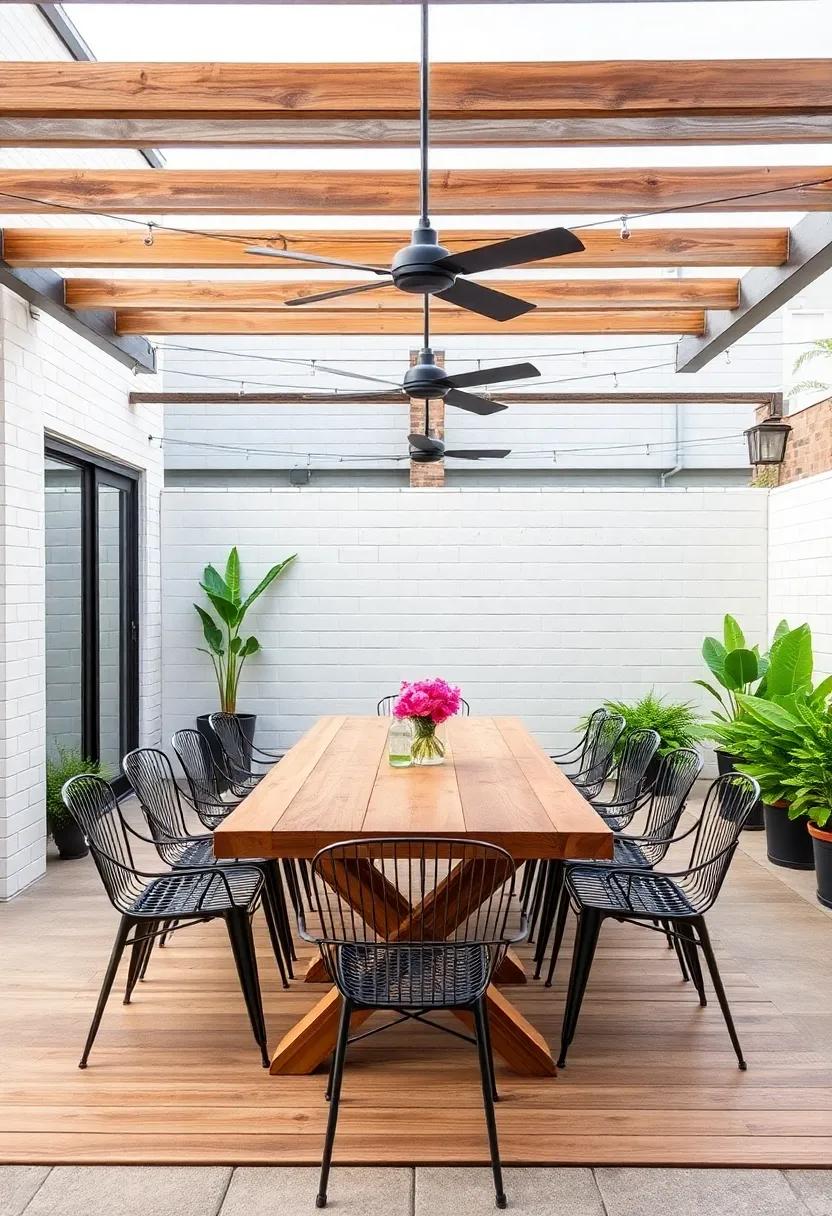 Industrial‌ Edge: Utilize metal ‌chairs and reclaimed⁢ wood for a⁣ contemporary urban vibe, perfect⁢ for​ modern gatherings