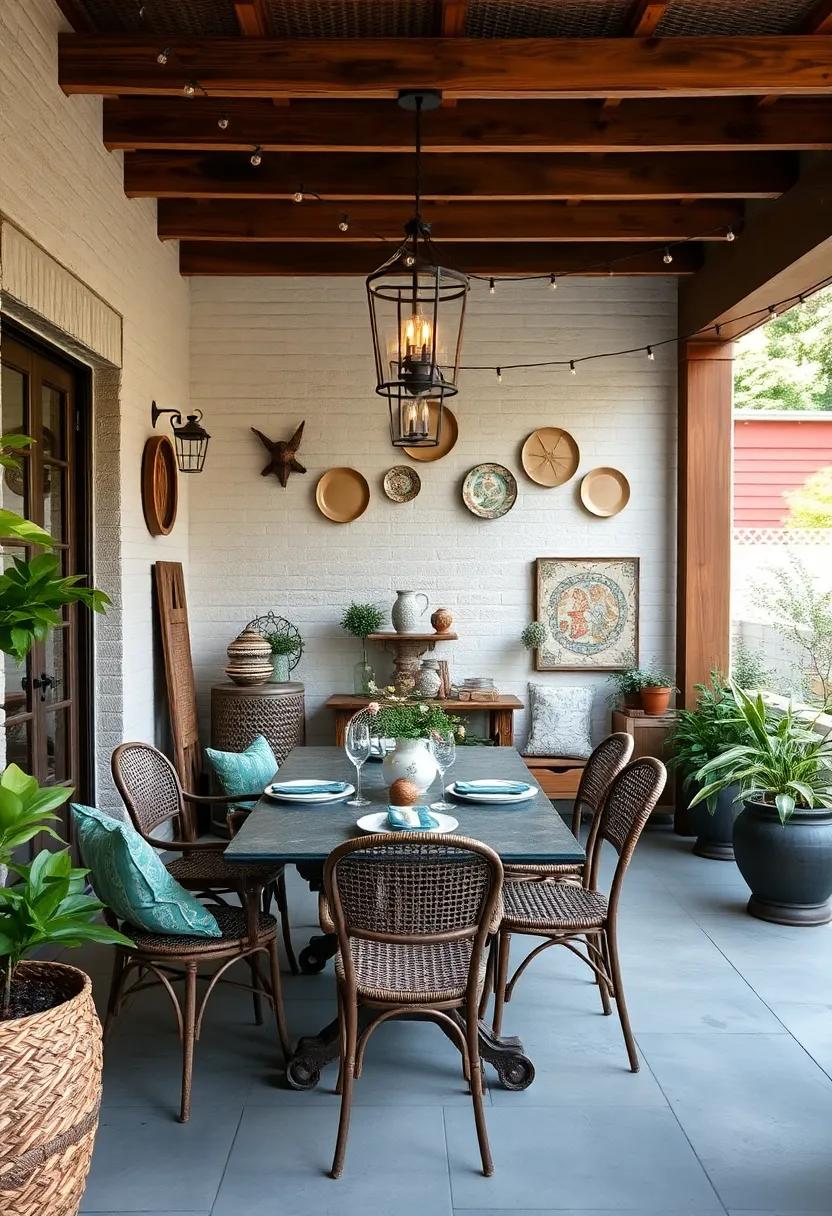 Vintage Charm: Hang vintage ‍plates and ⁢eclectic decorations⁣ to​ infuse personality⁢ and nostalgia‌ into ‍your outdoor dining space
