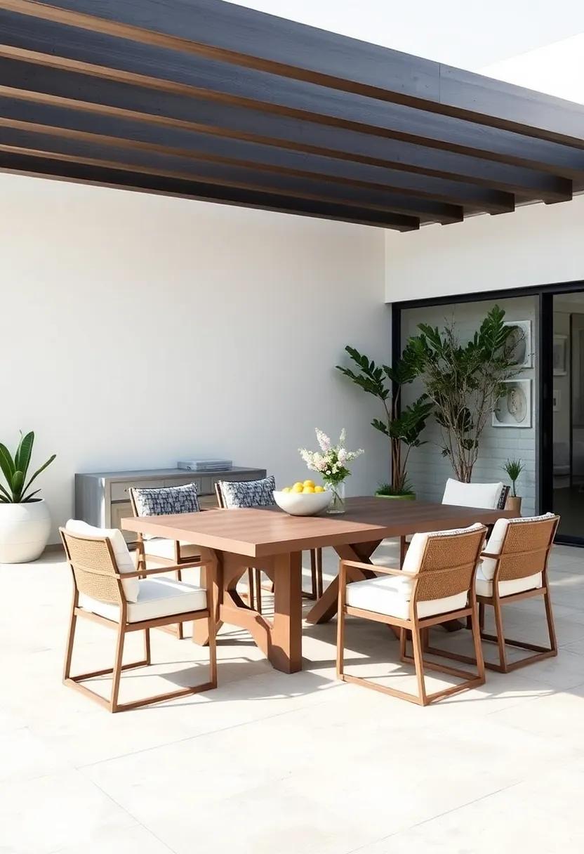 Modern Minimalism: Opt for sleek furniture with​ clean ⁤lines and a neutral⁢ palette to inspire a ⁣sophisticated ‍outdoor dining‌ experience