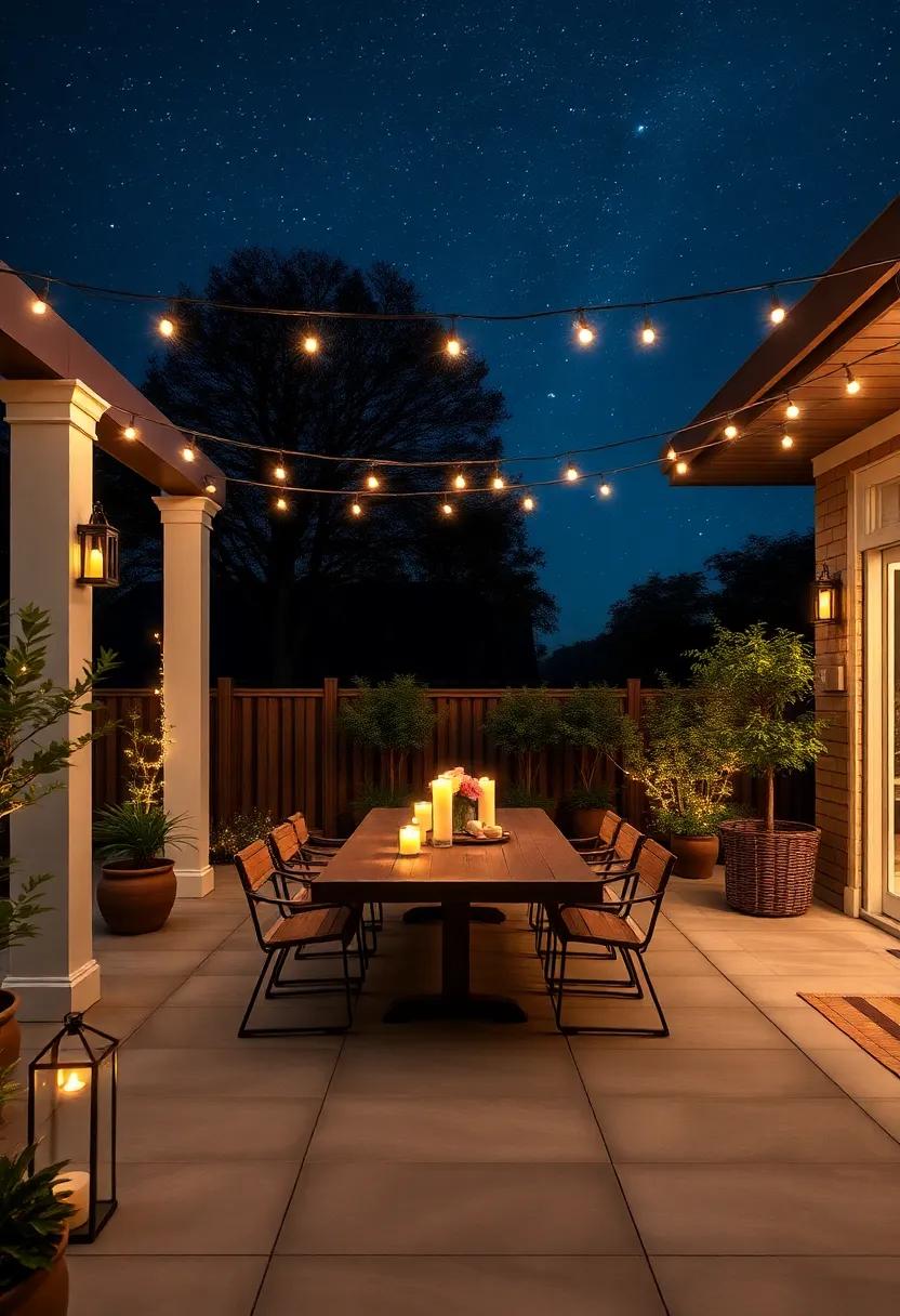 Under the ‍Stars: Utilize fairy ‌lights and lanterns to ‌illuminate your patio, ⁣setting a‌ romantic tone for dinner parties​ under the night sky