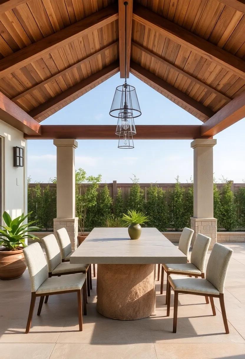 Rustic ⁢Stone Tables: Incorporate natural stone ​elements into ‌your outdoor dining area, offering durability and​ a strong connection to nature