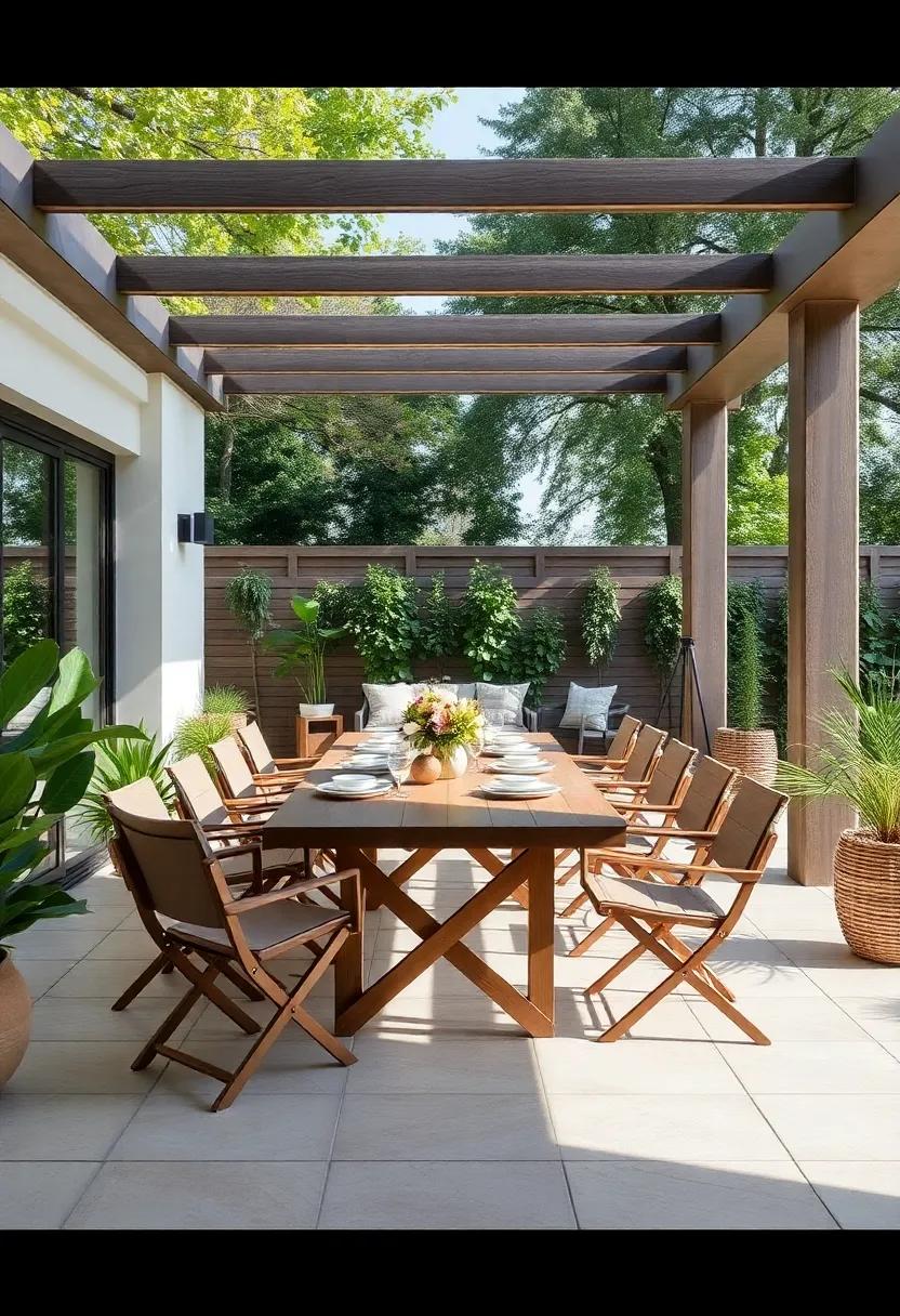 Portable Dining Essentials: Utilize​ folding ‌furniture ⁢and ⁢portable‍ elements ​to enable spontaneous‍ meals ⁣and flexibility in your⁤ outdoor⁣ entertaining