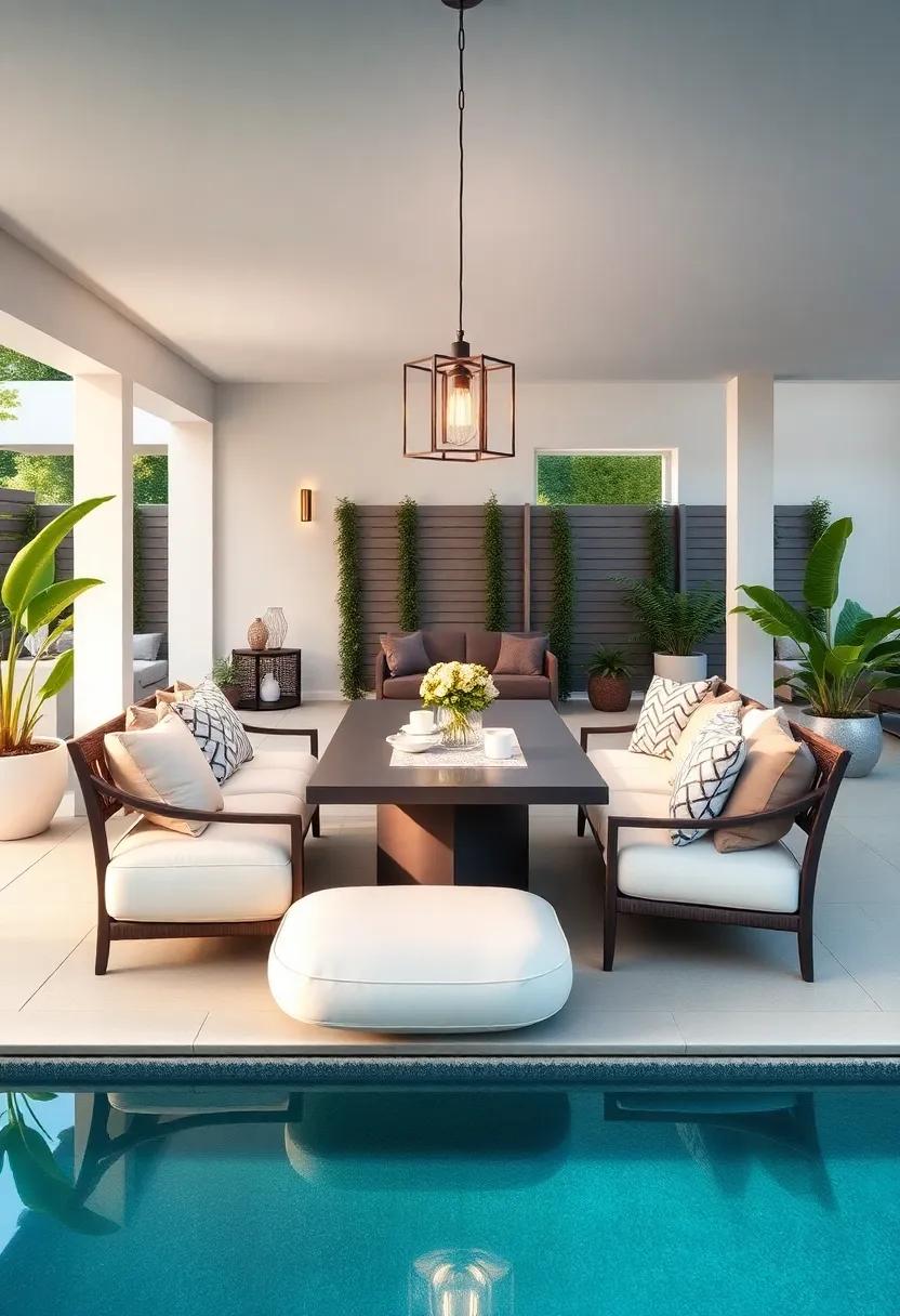 Luxurious‍ Outdoor Lounge: Combine dining with relaxation by incorporating plush⁢ seating and stylish pillows ⁣around your patio table