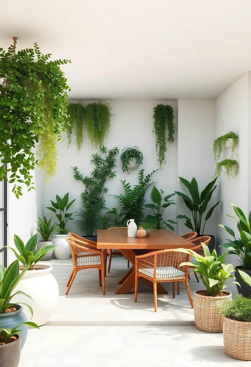 Biophilic Design:‌ Integrate nature‌ with hanging ⁣plants⁤ and vertical⁤ gardens alongside your dining area for a ⁤refreshing and serene ‍atmosphere