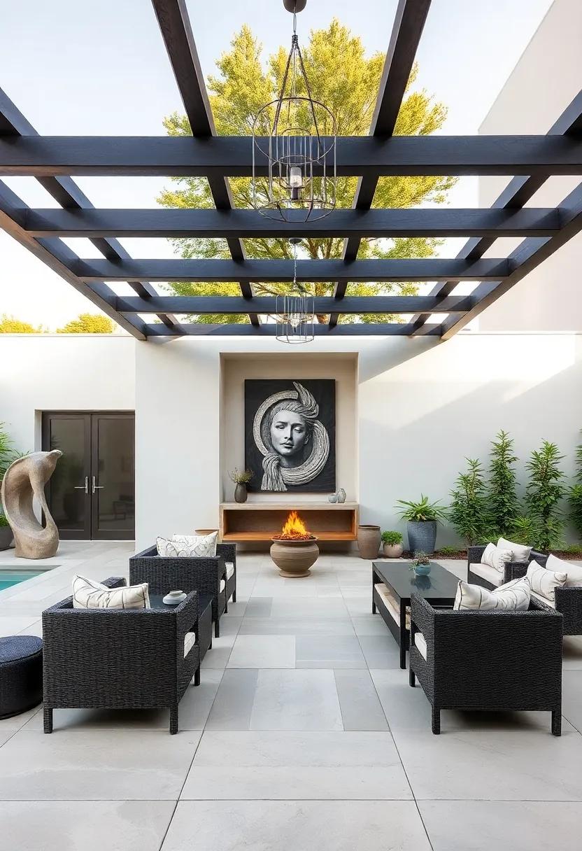Artistic Touches: Incorporate ⁢stunning⁣ art pieces or sculptures⁢ throughout the⁤ patio to‍ inspire ‌conversation and admiration during dining⁣ gatherings