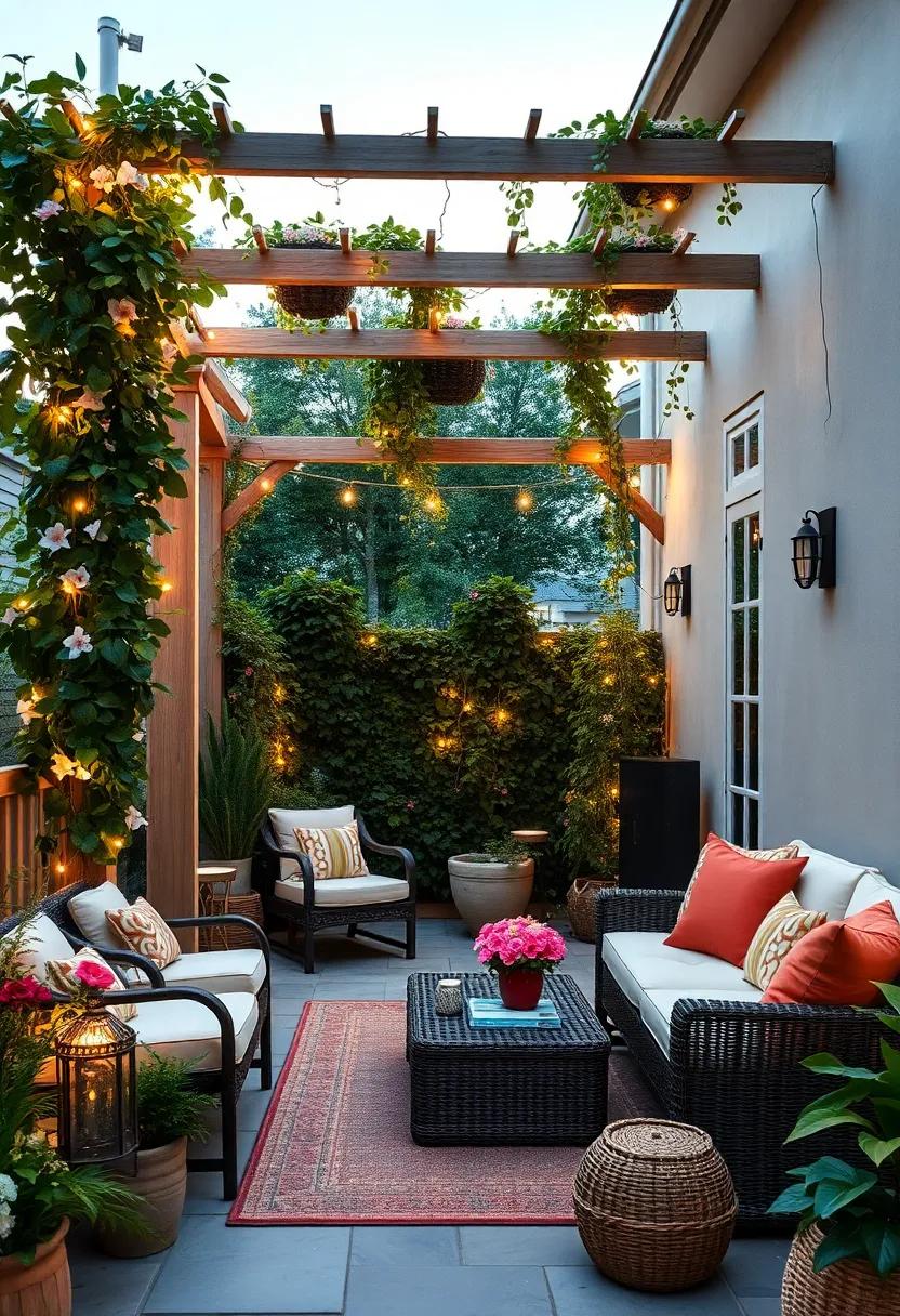 Get inspired ​by a ‍timeless‍ garden ⁢trellis framed ⁢with‍ fairy‌ lights, as⁢ evening blooms ⁣of climbing jasmine illuminate your patio with a magical glow