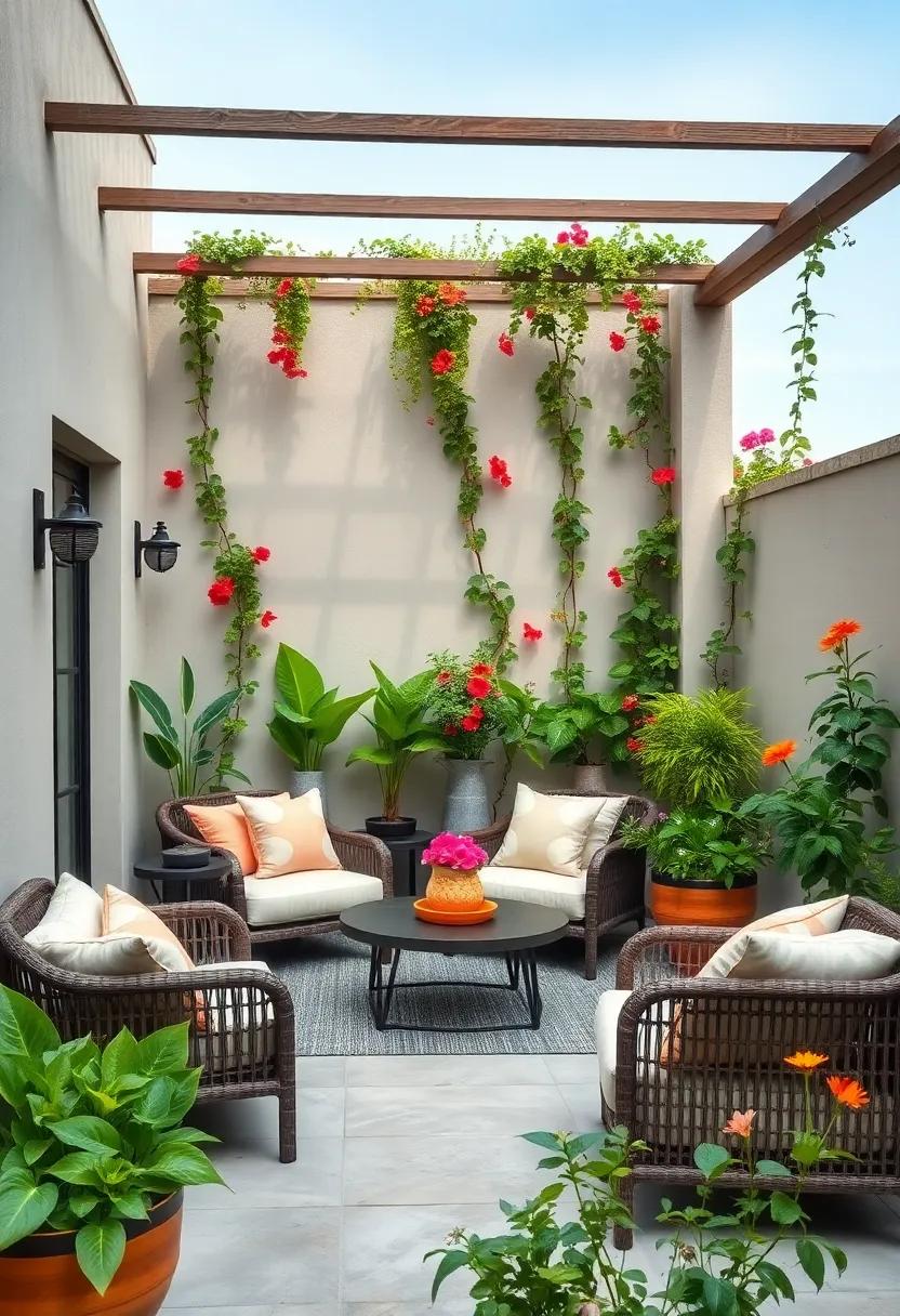 Find ⁢inspiration in⁢ a geometric ​trellis⁢ design​ accentuated with colorful climbing nasturtiums, offering a⁢ unique ⁢touch ‌that⁤ doubles as a ⁢living work of art