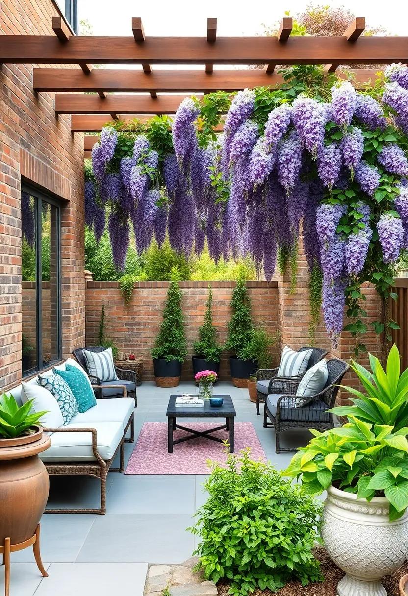 Experience ‌the tropical vibes of a bamboo trellis ​entwined‌ with vibrant ‌bougainvillea,‍ bringing a splash of color ‌and exotic flair to your outdoor living area