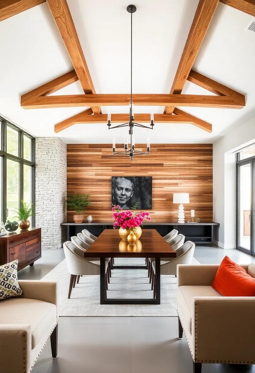 Accent Wall: Create an accent ‍wall with⁣ reclaimed wood‍ planks that connects with the beams, bringing warmth to the entire room