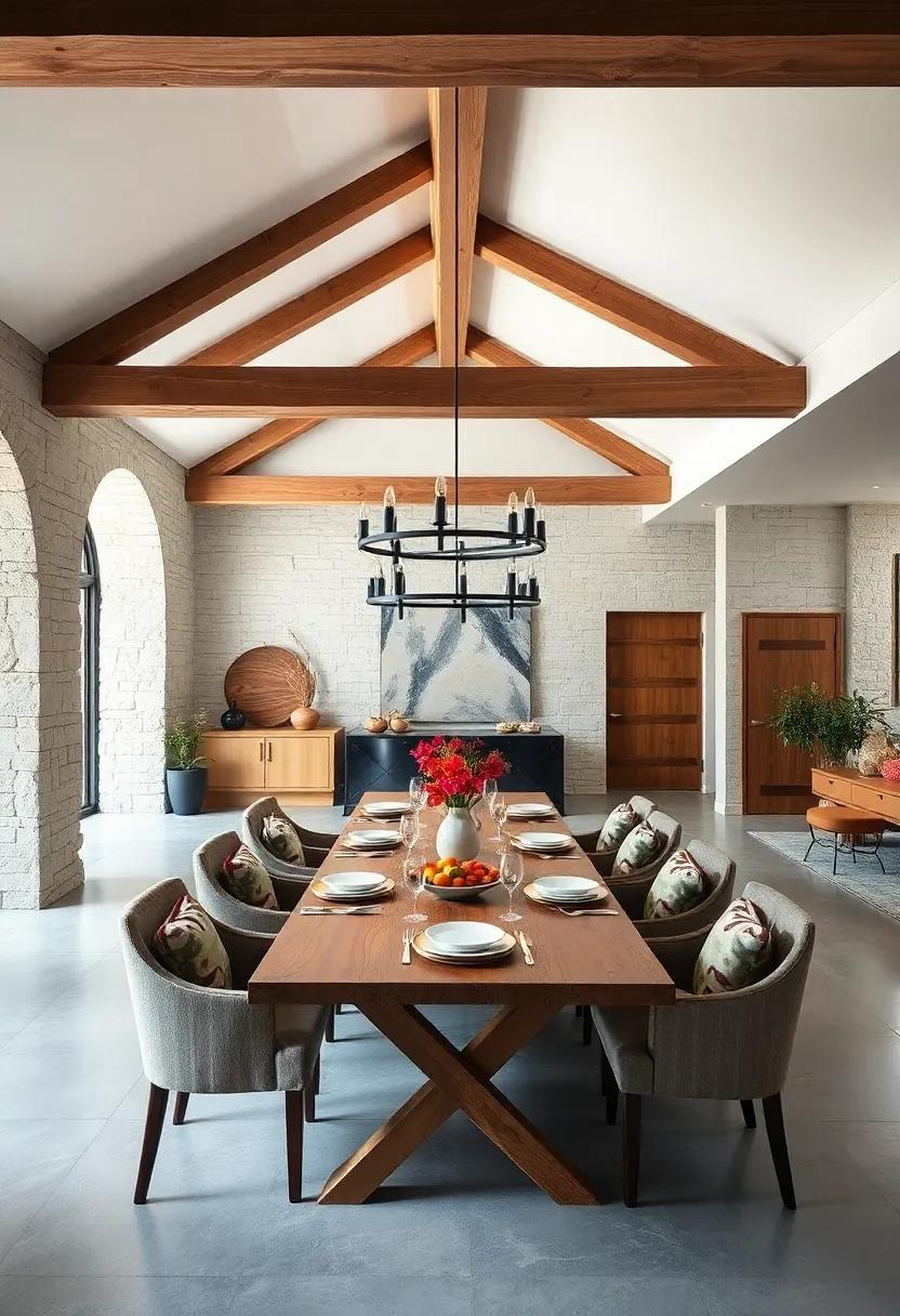 Family ⁢Style Dining:‍ encourage communal eating with large platters and shared dishes‌ on a long wooden table, reinforcing the⁢ warmth of the‌ wooden‍ beams