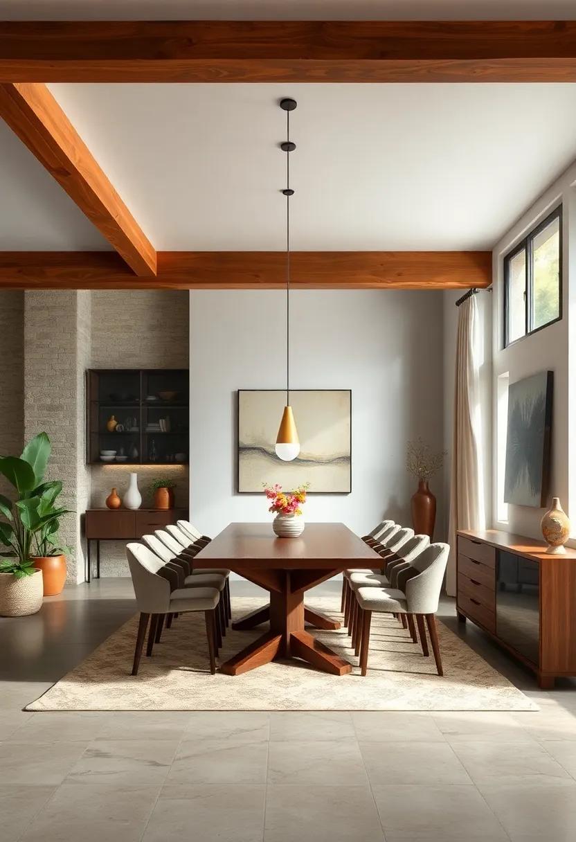 Minimalist Decor: Keep the decor simple with minimal distractions, allowing the beams to be the star⁤ of the dining ⁢room