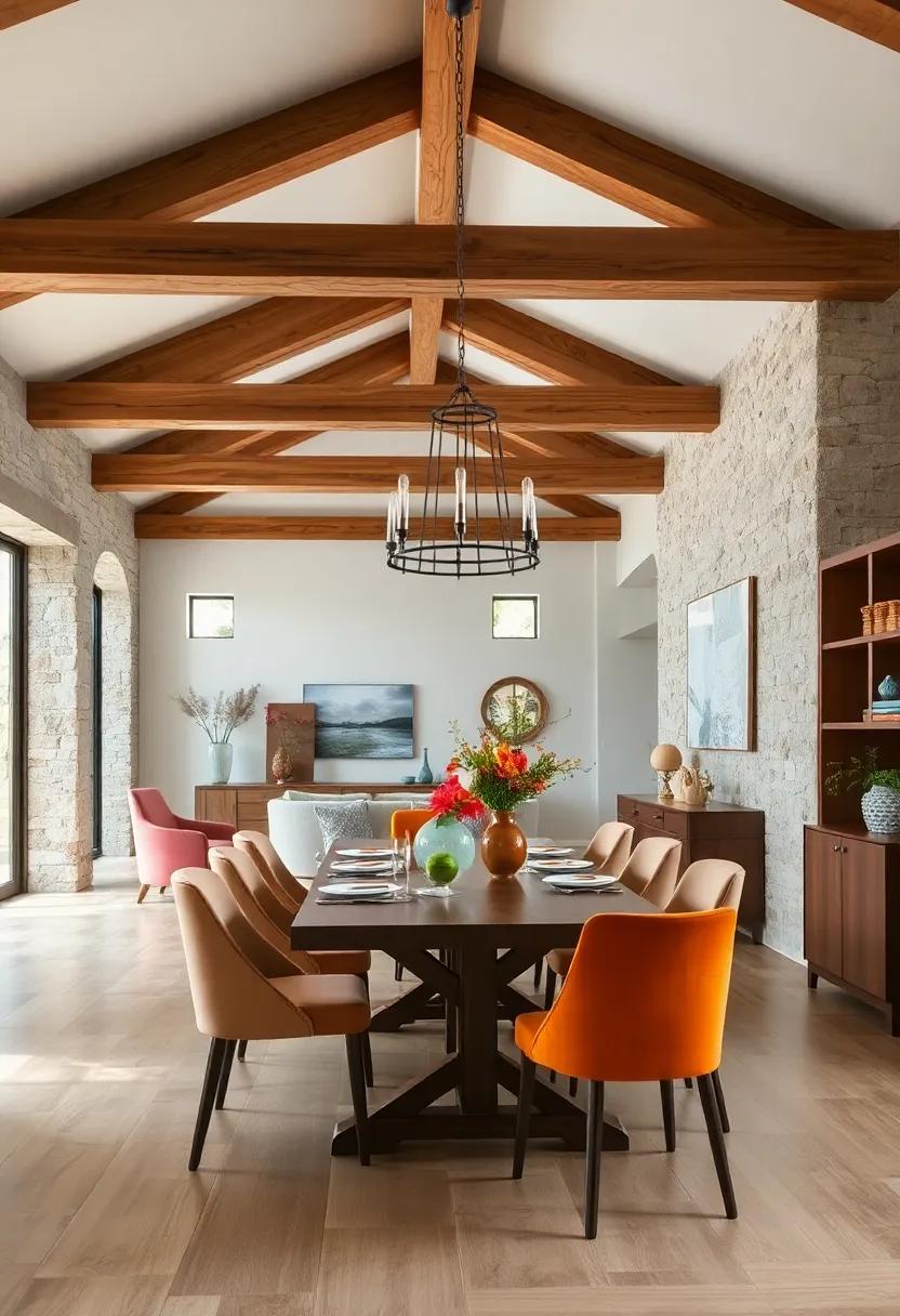 Seasonal Decor: Rotate decorations⁤ seasonally,utilizing warm autumn hues⁣ or bright spring colors to ​complement the wooden beams year-round