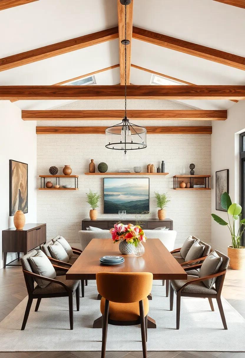 Wall-Mounted Decor: Use wall-mounted elements like shelves or hooks crafted from​ wood to provide functional⁤ storage while complementing the beams' look