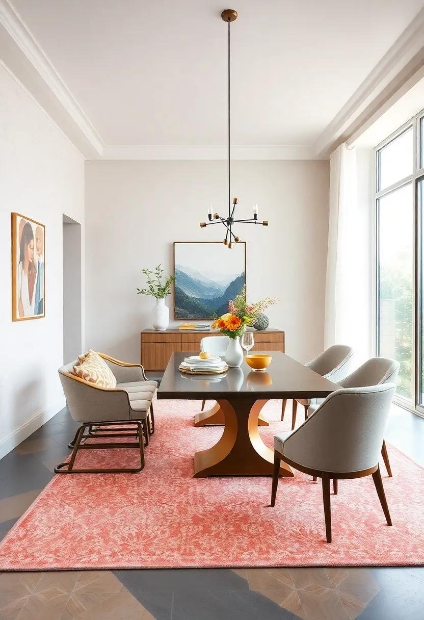 Monochrome⁤ Magic: ​This black-and-white rug showcases a striking optical illusion pattern, elevating your dining room with a modern artistic edge