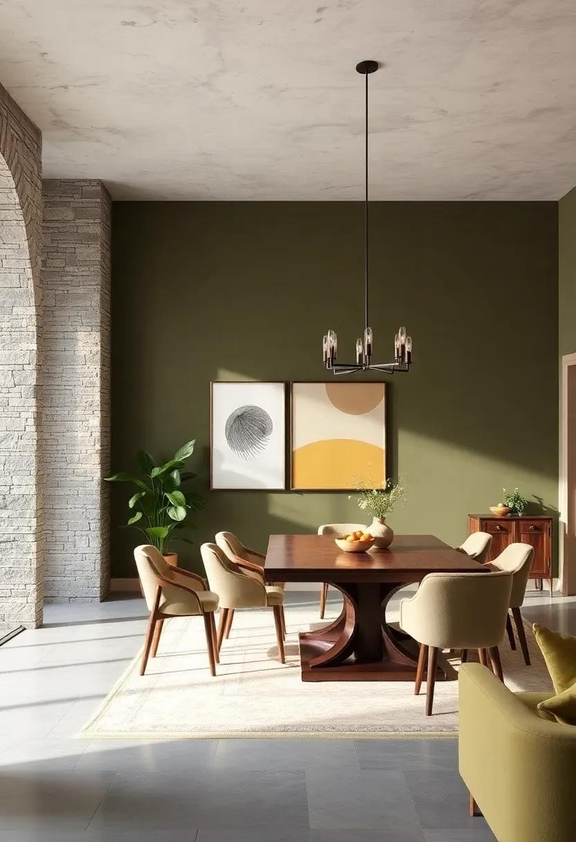 Olive Drab: A unique, earthy ⁣color that blends sophistication with a touch of nature, creating ⁢an inviting dining retreat