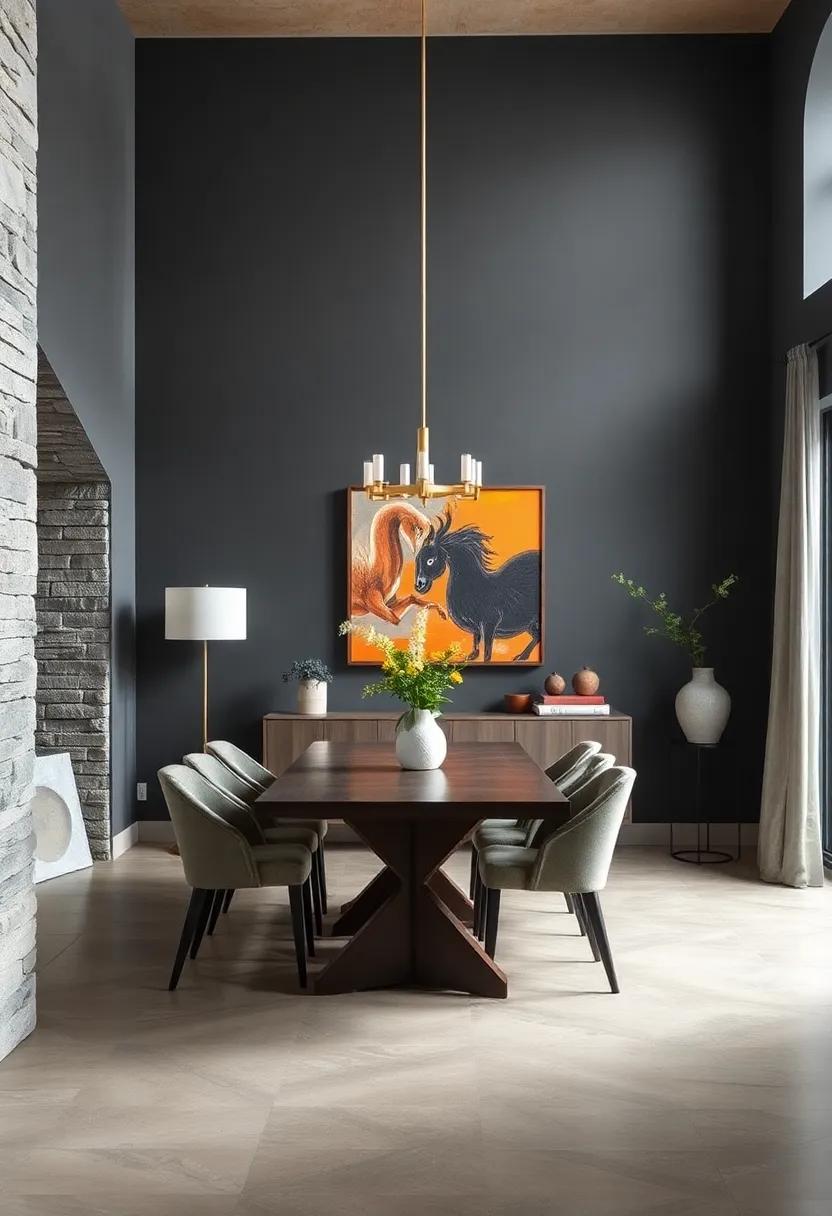Charcoal Gray: A versatile and modern choice that provides a sleek backdrop for bold artwork‌ and decor accents