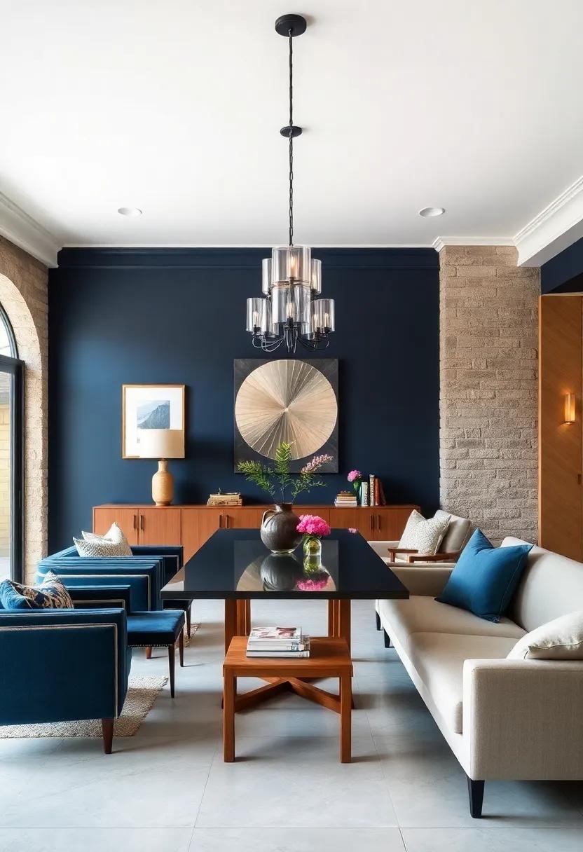 Deep​ Navy Blue: Adds a touch of sophistication⁤ and drama, making the dining space feel luxurious and inviting