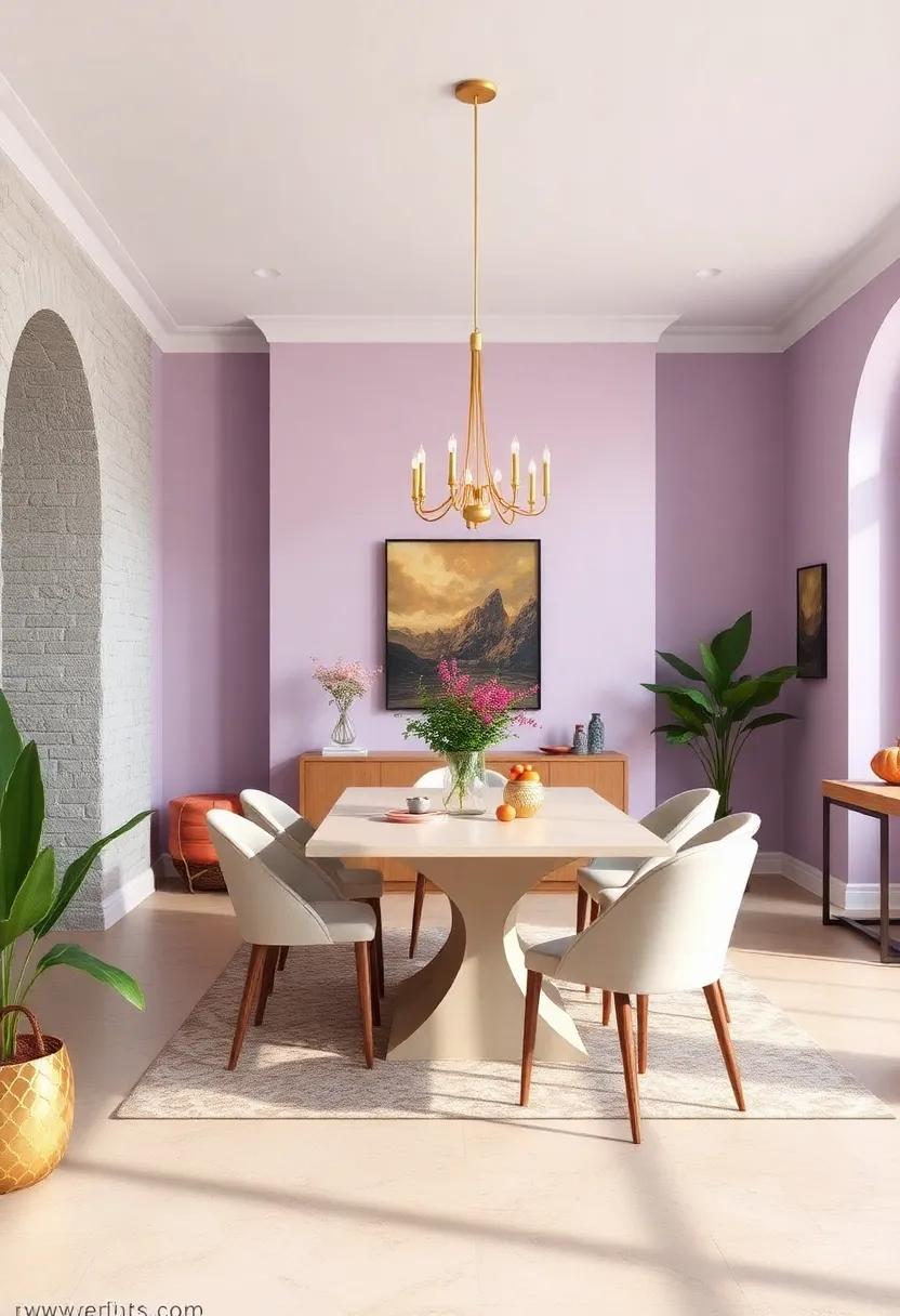 Pale Lavender: A soft, ⁢soothing⁢ shade that introduces a whisper‍ of elegance and a sense of calm to your‍ dining room