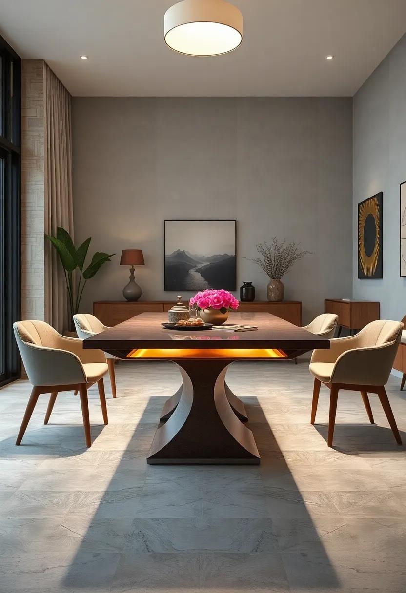 The ‍Artistic Display: ‌A‍ unique dining table⁤ with an artistic design that⁣ incorporates storage within the frame, allowing you to‌ showcase items while keeping them organized