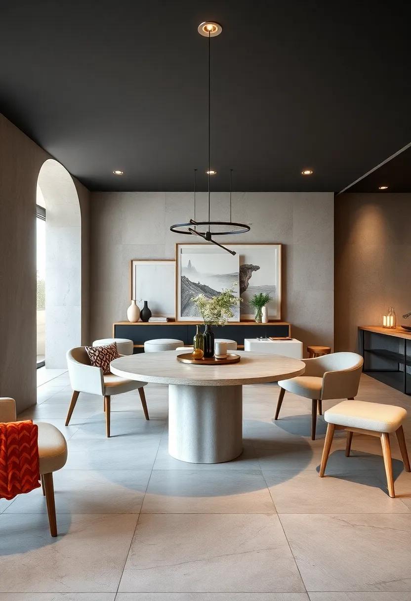 The Circular Solution: A‍ round table with a rotating center ‍that opens to reveal convenient storage for extra ​utensils and ‍napkins, perfect for hosting