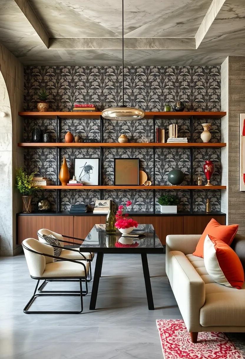 Bold Patterns: ⁢Experiment with ‍patterned wallpaper ⁤as a backdrop for your shelves, adding flair to your dining ‌area while allowing your ‌displays to‌ shine