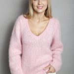 sweater, v-neck sweater, pink sweater, mohair sweater, angora .