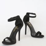 Single Strap Heel - Ankle Strap Heels - Black Heels - $29.