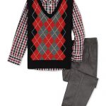 TFW Toddler Boys 3-Pc. Argyle Sweater Vest, Shirt & Pants Set .