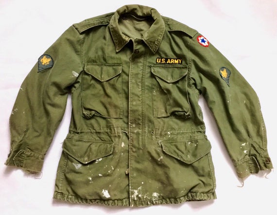 Vintage M-51 Jacket Vintage US Army Jacket Distressed Paint | Et