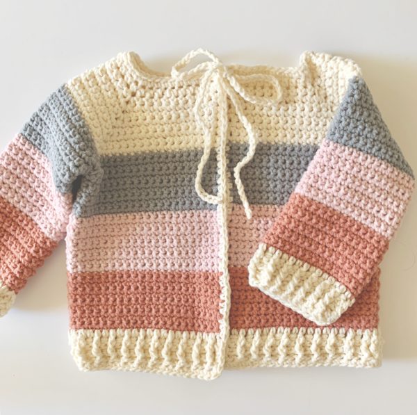 Crochet Four Color Baby Sweater | Daisy Farm Craf