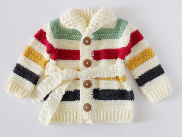 Crochet Vintage Stripes Baby Sweater | Daisy Farm Craf
