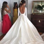 Elegant White Backless Wedding Dress Bridal Gowns with Long .