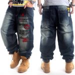 2020 New Plus Size Hip Hop Baggy Jeans Men Letter Print Hip Hop .
