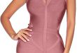 Amazon.com: meilun Women's Bandage Dress Spaghetti Strap V-Neck .