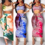 2Pcs Sleeveless Crop Top Bandaged Skirt – Emotion