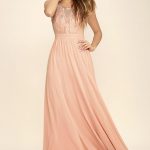 Lovely Blush Pink Dress - Maxi Dress - Beaded Dress - $84.