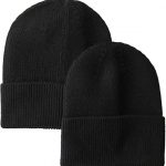 Amazon.com: Amazon Essentials Men's 2-Pack Knit Beanie Hat Black .