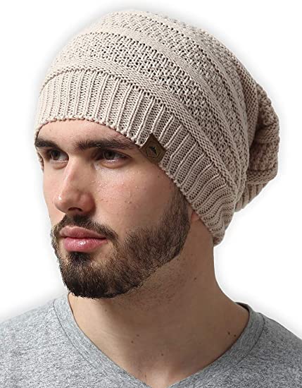 Amazon.com: Slouchy Cable Knit Beanie for Men & Women - Winter .