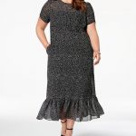 Betsey Johnson Trendy Plus Size Polka Dot Smocked Maxi Dress .