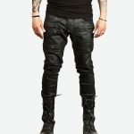 Triple Zipper Accent Coated Biker Jeans | RebelsMark