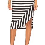 TY-LR The Borsa Stripe Skirt in Black & White Stripe | REVOL