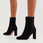 ASOS DESIGN Expression lace up heeled boots in black | AS
