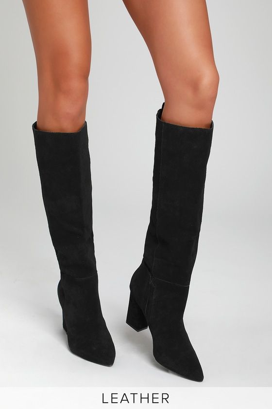 Raddle Black Suede Leather Knee-High Boots in 2020 | Boots, Knee .