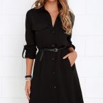 Cute Black Dress - Shirt Dress - Lightweight Jacket - $64.