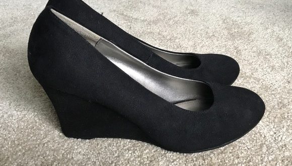 sexy black wedge heels