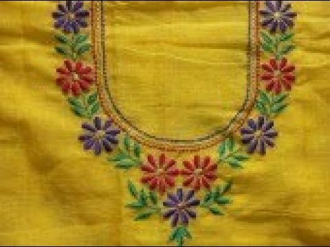 Machine embroidery tutorial 24 for latest blouse neck designs .