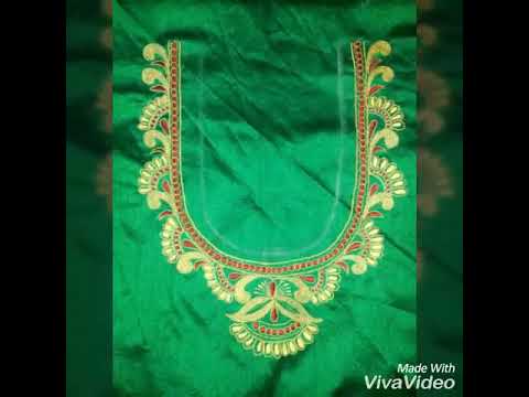 Machine embroidery tutorial 17 for latest blouse neck designs .
