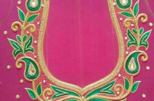 Saree blouse embroidery | Embroidery neck designs, Stylish blouse .