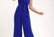Breezy Royal Blue Jumpsuit - Tie-Front Jumpsuit - Blue Jumpsu
